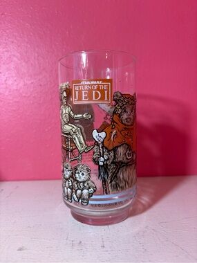 Vintage 1983 Lucasfilm Star Wars Return of the Jedi Ewok Glass Burger King RETRO